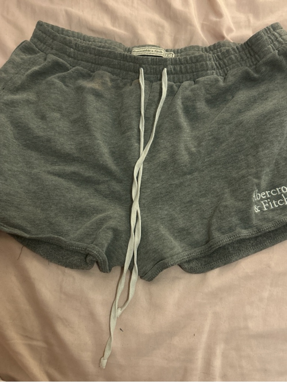 Abercrombie & Fitch Light Gray Fleece Lounge Shorts